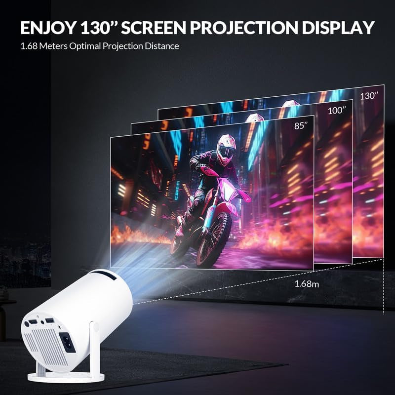 Experience Cinematic Magic Anywhere with the 2025 Upgraded HY300 PRO+ Mini Portable Projector - Smart Projector with Android 11.0, 200 ANSI Lumens, Short Focus, WiFi6 + BT5.0, and 4K 1080P Support for Outdoor Camping and Home Theater