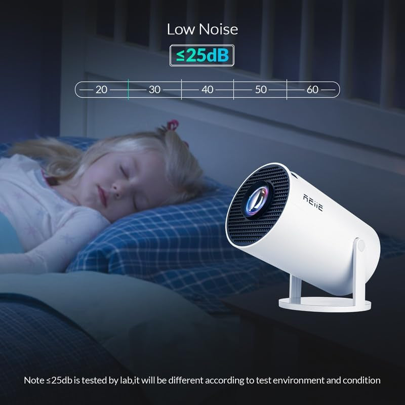 Experience Cinematic Magic Anywhere with the 2025 Upgraded HY300 PRO+ Mini Portable Projector - Smart Projector with Android 11.0, 200 ANSI Lumens, Short Focus, WiFi6 + BT5.0, and 4K 1080P Support for Outdoor Camping and Home Theater