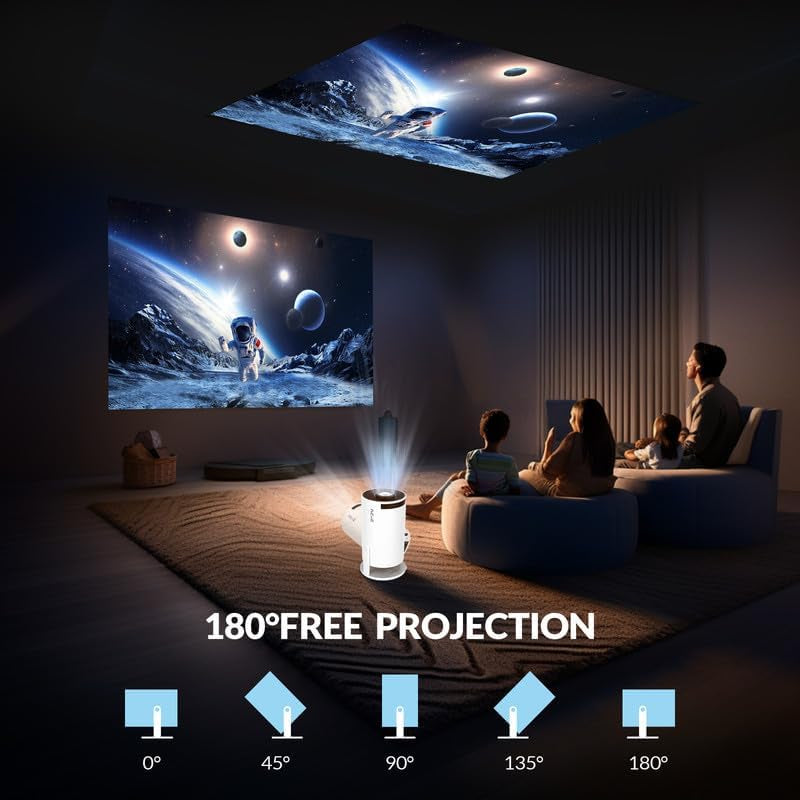 Experience Cinematic Magic Anywhere with the 2025 Upgraded HY300 PRO+ Mini Portable Projector - Smart Projector with Android 11.0, 200 ANSI Lumens, Short Focus, WiFi6 + BT5.0, and 4K 1080P Support for Outdoor Camping and Home Theater
