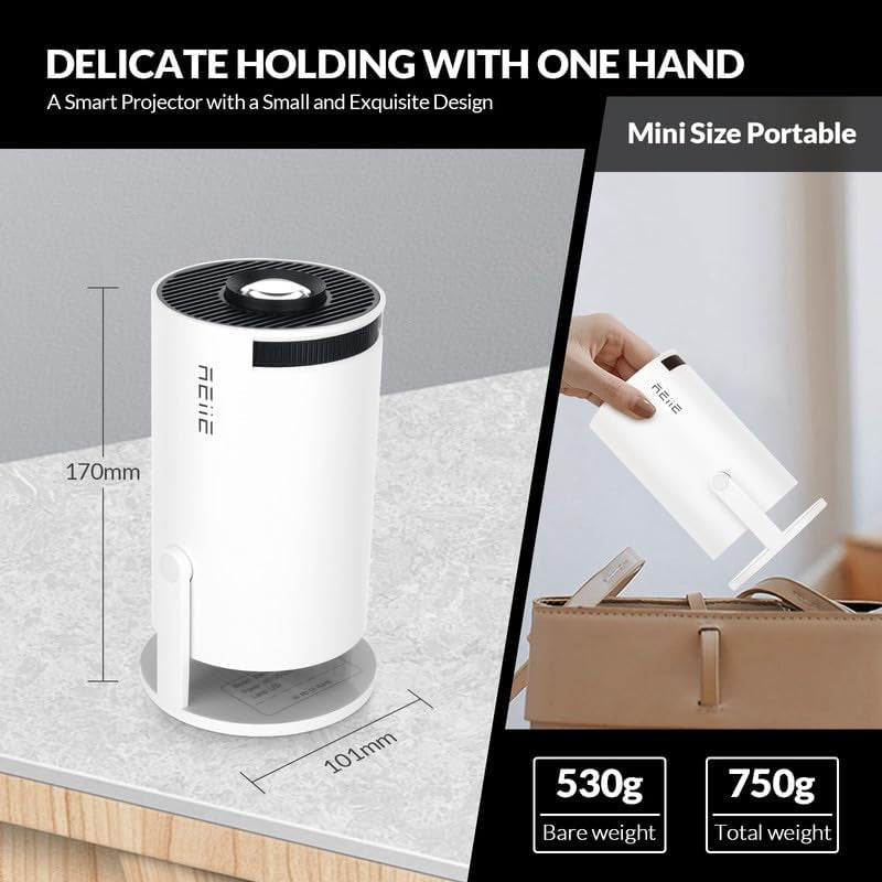 Experience Cinematic Magic Anywhere with the 2025 Upgraded HY300 PRO+ Mini Portable Projector - Smart Projector with Android 11.0, 200 ANSI Lumens, Short Focus, WiFi6 + BT5.0, and 4K 1080P Support for Outdoor Camping and Home Theater